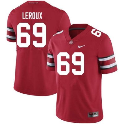 Men's Ohio State Buckeyes #69 Trey Leroux Scarlet Nike NCAA College Football Jersey Spring IRI3844TW